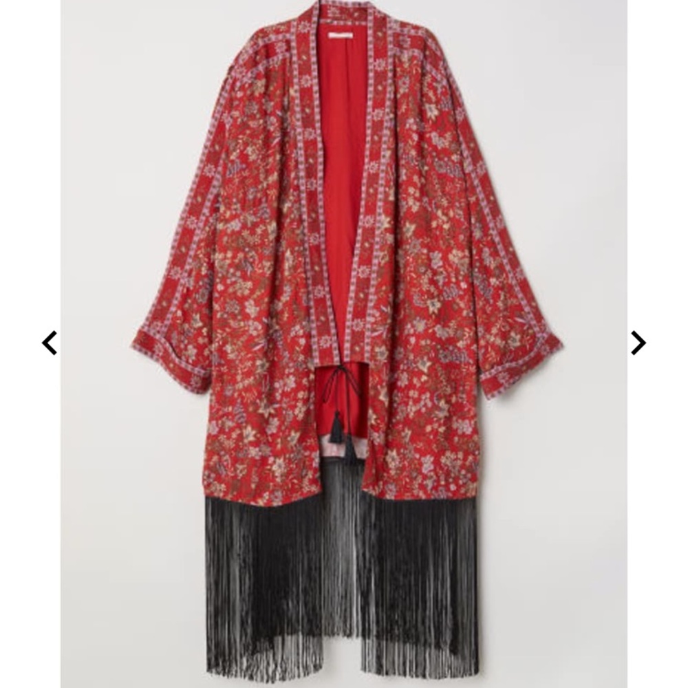 NWT Sold Out H&M Fringe Kimono XS/S